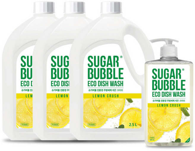코스트코 순한 슈가버블 친환경 레몬크러쉬 주방세제 940ml + 리필 2.5L x 3, 1개, 1ml