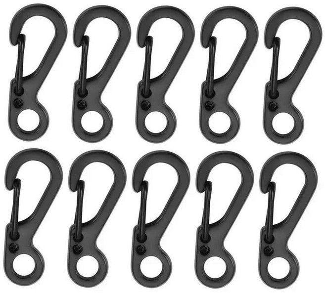 등산카라비너암벽 미니 기어 후크 키체인 서바이벌 클라이밍 용수철 배낭 걸쇠 로트당 개, 3) Black, 1개