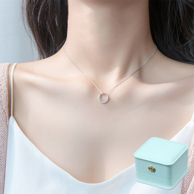 르떼르넬 JSNC008 Silver 샤이닝 서클 여자 실버 목걸이 은목걸이