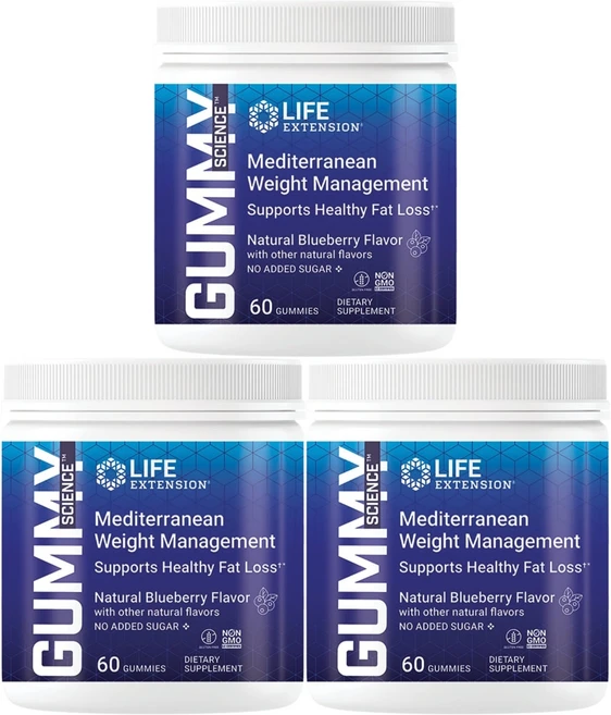 라이프익스텐션 Gummy Science 지중해식 체중관리 천연 블루베리 구미젤리 60개 x 3, 3개, 60정 - 쿠팡