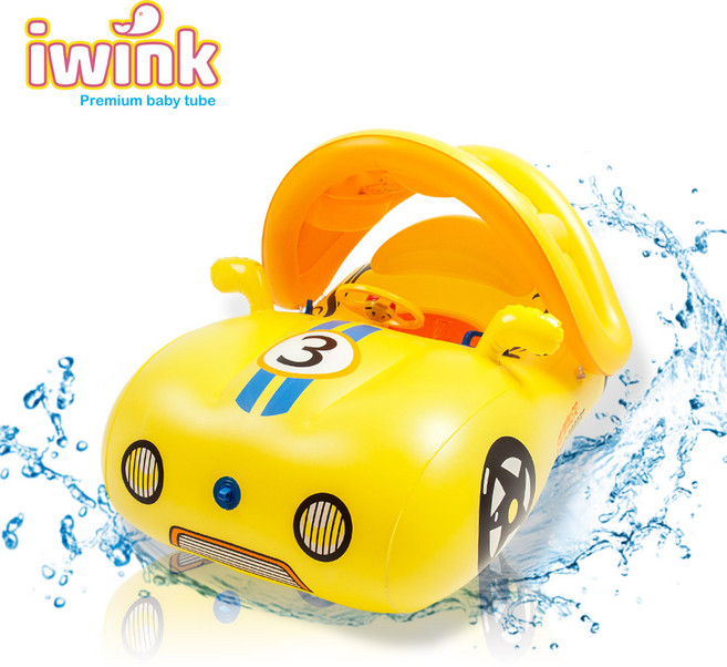 여름 물놀이튜브 보행기튜브 목튜브 구명조끼 브랜드 기획전, 아이윙크 스포츠카 보행기튜브 옐로, 1개