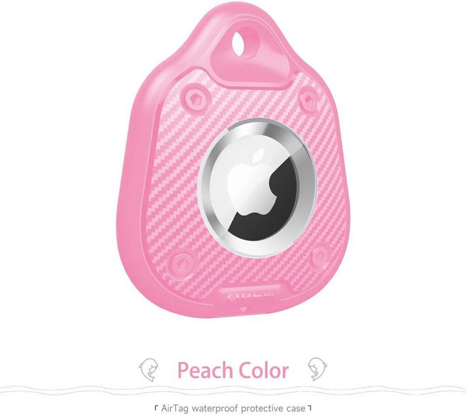 에어태그 커버 애완동물 목걸이 열쇠고리 수하물 추적용 방수 케이스, 색상: 1. Peack Pink, 1개