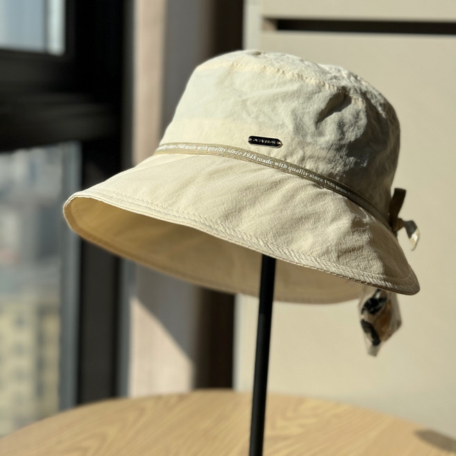 寬簷漁夫帽 附蝴蝶結 遮陽防紫外線 戶外休閒女帽
