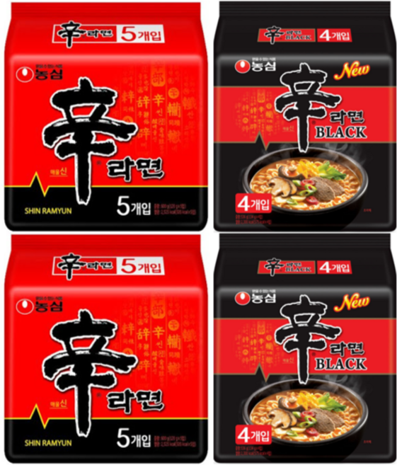 농심 신라면 10봉 + 신라면 블랙 8봉 shin ramyun black, 1세트