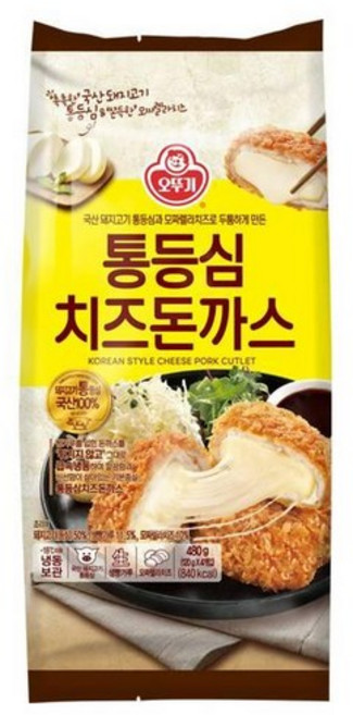 오뚜기 통등심치즈돈까스, 3개, 480g