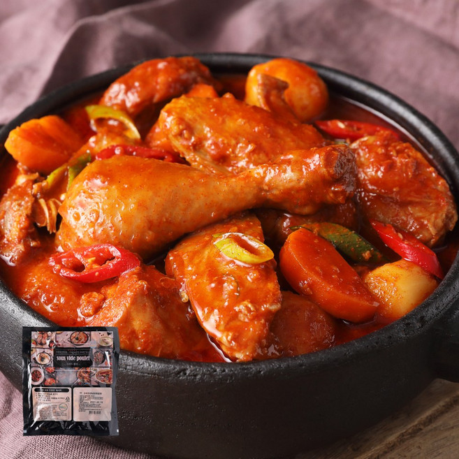 수비드 닭볶음탕 반마리 2인분 국내산 닭고기 간단조리 간편식사 닭도리탕, 1개, 600g