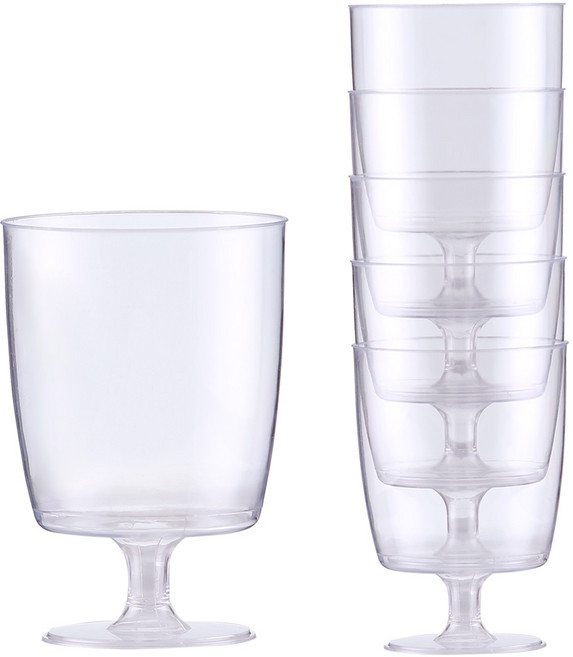 [데일리굿] 캠핑 피크닉 파티 모던 플라스틱 와인잔 10개, 210ml, 1개입