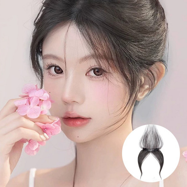 걸스코코 헤어뽕 볼륨업 부분가발 앞머리 정수리 탈모 여자 가발 셀프 머리숱 붙임머리, 라이트브라운, 1개