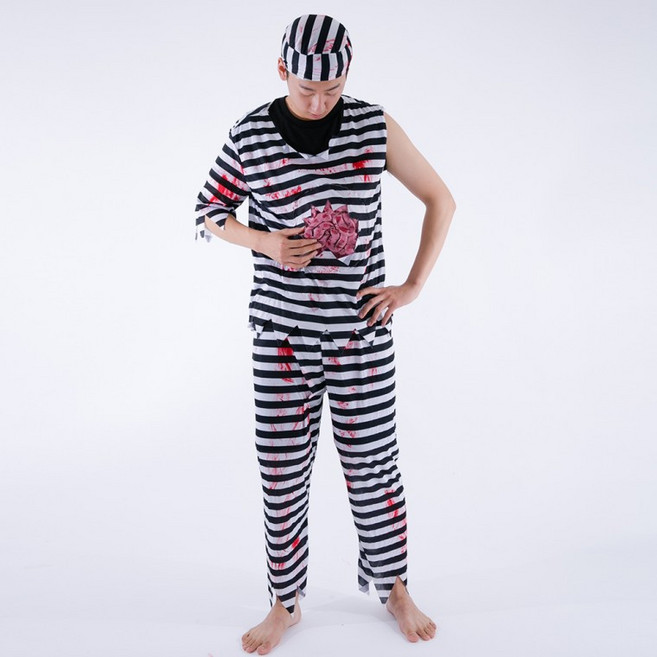 호러 죄수복의상 성인남자 파티 할로윈 축제 할로윈파티 성인의상