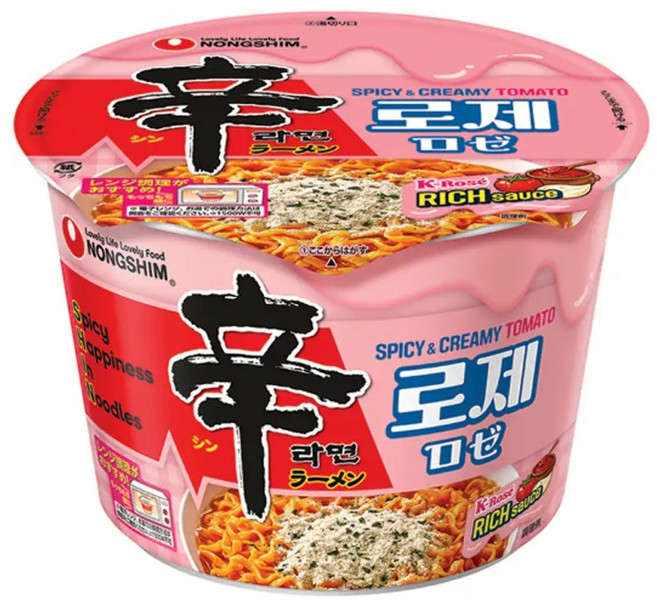 신라면 로제 큰사발면 108g, 16개