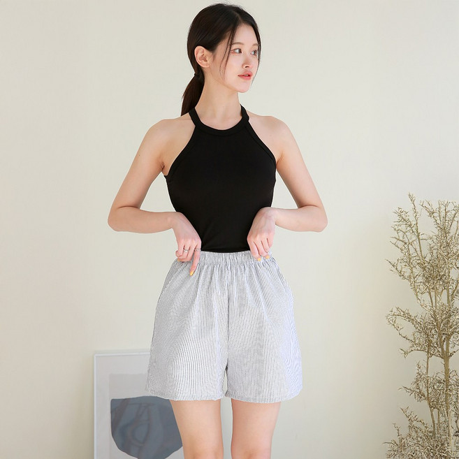 디디오 여성 여름 반바지 스트라이프 데일리 홈웨어 겸용 쇼츠 CW소라