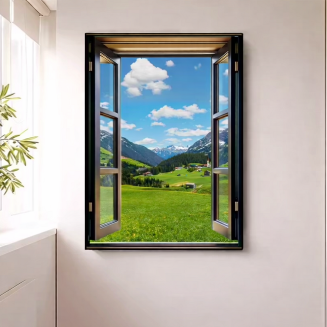 [당일출고] 액자 포스터 풍경 인테리어 그림액자 꽃그림 풍경화 액자 아치형, 5번