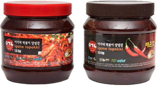 이가네 떡볶이 양념장 1+1 (오리지널 1.5kg + 블랙라벨 1.5kg) (Araium), 1개