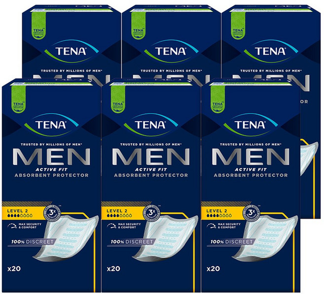 테나 포맨 레벨2 20매 x 6팩 / 남성요실금 잔뇨안심 성인기저귀, 20개입, 6개