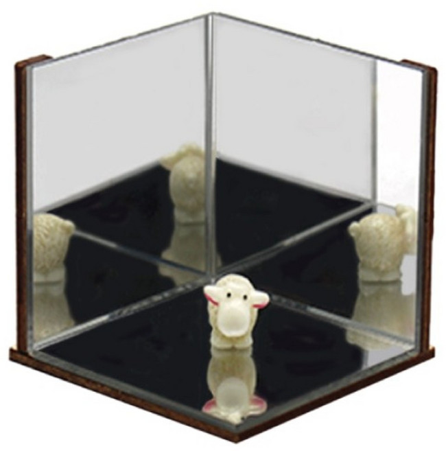 초등 사물대칭 다중반사 관찰실험용 3면 반사거울 키트 수업교구 좌우반전거울소형, 2개