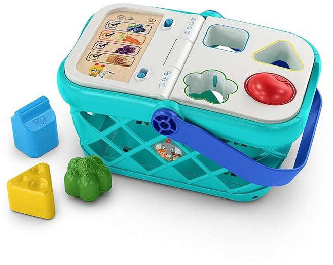 Baby Einstein + Hape 매직 터치 주방 놀이 장난감 요리 스토브 세트 실제 사운드와 음악 소근육 운동 능력 개발 만 1 2 3 4세 이상, 매직 터치 쇼핑 바구니