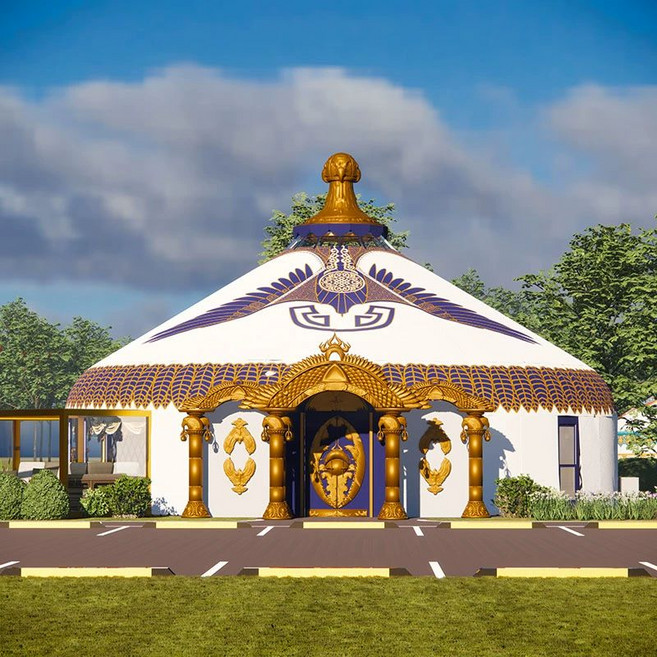 몽골 게르 텐트 캔버스 농가 그늘막 조립식 행사용 초원, 기본 사용 인원, 1급 PVC 원단 5m