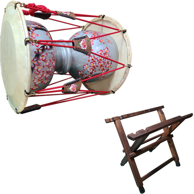 예혼국악기 고고장구(매화) 카슈고고장구받침대세트 손그림, 은중매