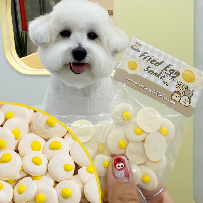DQmall 계란후라이 산양유 강아지 간식, 5개, 10g, 혼합맛