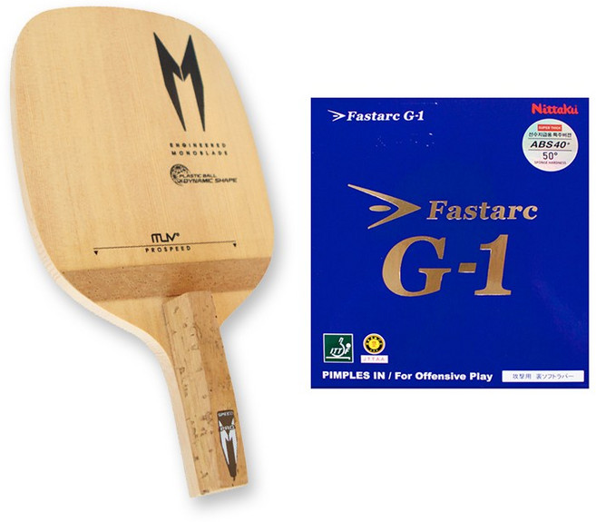 엑시옴 엠파워 탁구 라켓 + 닛타쿠 파스탁G-1 러버 부착세트 펜홀더, 파스탁G-1 특후2.0mm(적), 1개