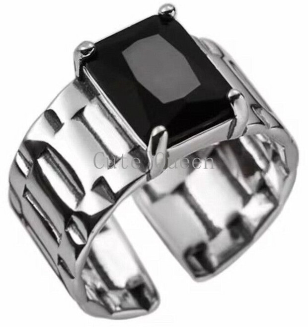 한국식 빈티지 링 여성 스트랩 체인 오픈 링 Cute Queen의 세련된 고급 반지 반지a-908-2