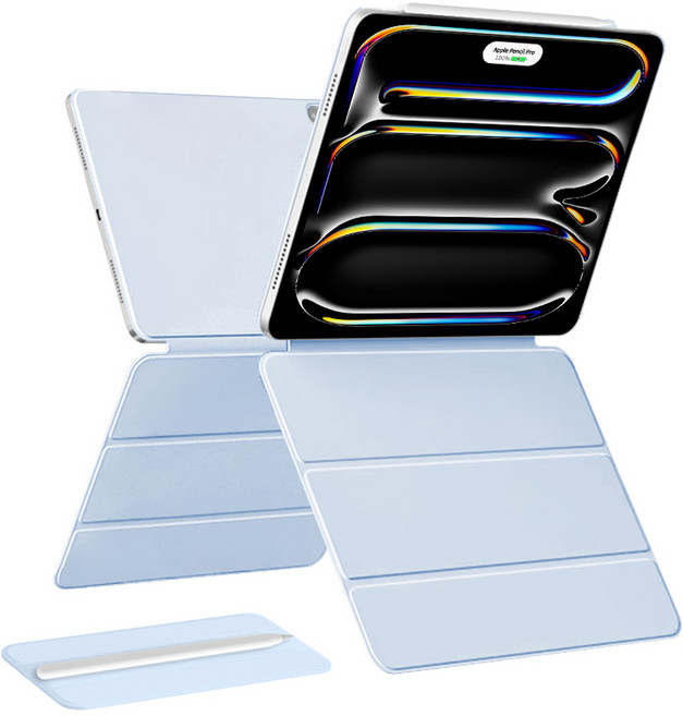 니하 아이패드 폴리오 분리형 케이스, 스카이블루, 1개