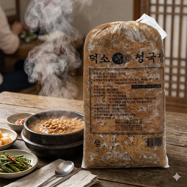 냄새적은 덕소할머니 청국장4kg 업소용 대용량, 4kg, 1개