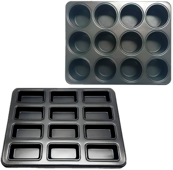 정우공업 머핀컵+휘낭시에틀 12구 2종셋트 홈머핀팬 컵케익 마들렌틀, 홈컵12구(정우)+휘낭시에틀12구(정우), 1개