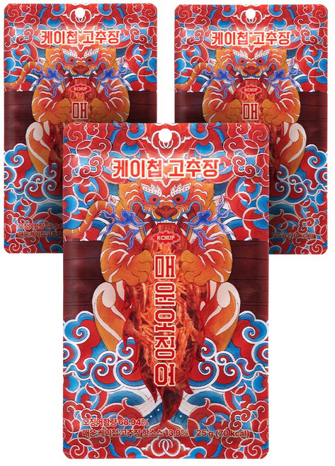 케이첩 매운 오징어 다이어트 단백질 프로틴 맥주안주, 3개