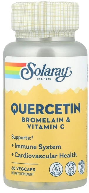 솔라레이 퀘르세틴 브로멜라인 비타민C 60 베지 캡슐, 1개, 60정 - 쿠팡