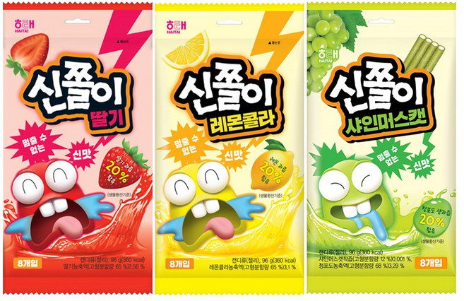 해태 신쫄이 96g (딸기 1개+레몬콜라 1개+샤인머스캣 1개), 단품