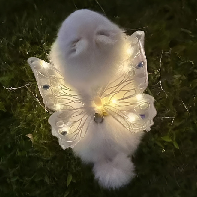 강아지 날개옷 LED 리본 천사 코스튬 야간 산책 나비 띠 옷, 1개, 블랙