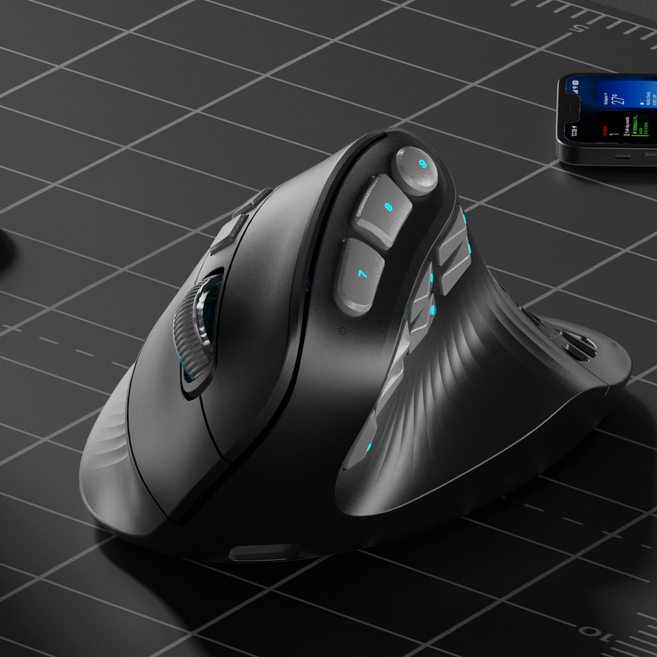 SOLAKAKA 무선 게이밍 마우스 버티컬 마우스, 다크그레이, E9Pro