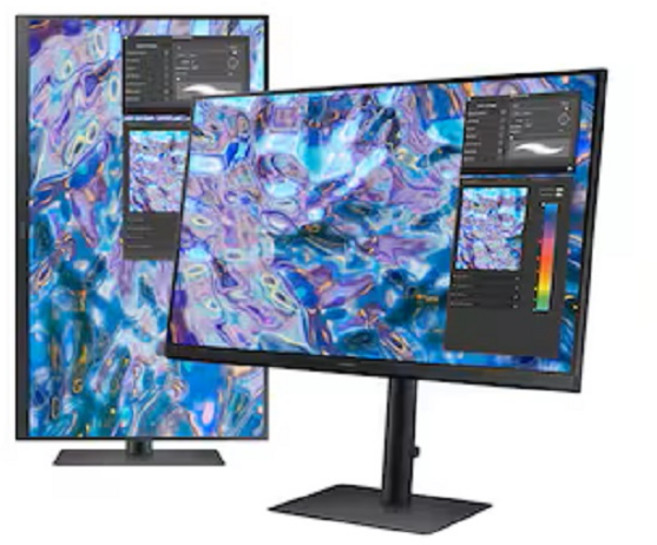 삼성 69CM S27B610EQK 고해상도 QHD 피벗 다각도 조절 IPS 와이드 모니터