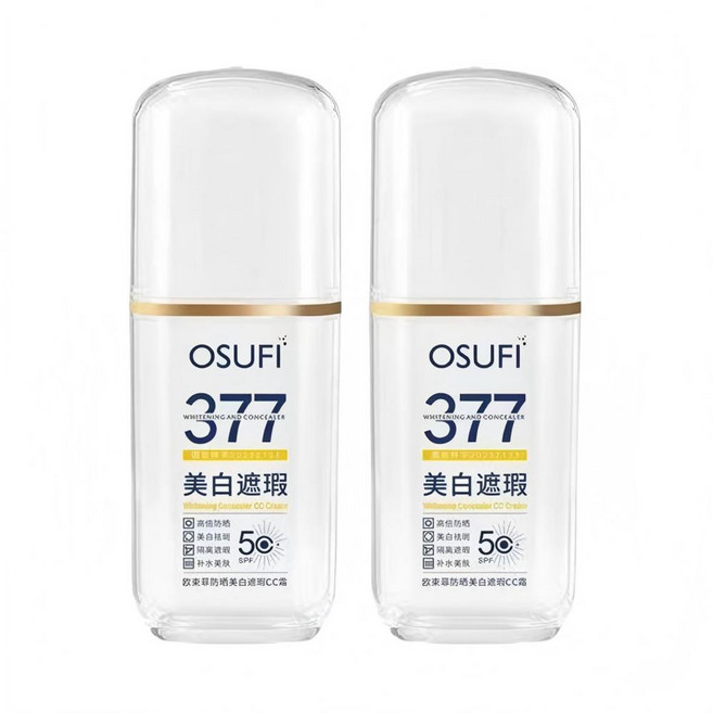 OSUFI 377 防曬遮瑕CC霜 SPF50+ PA+++, 1件, 【第二瓶優惠價】377防曬乳四合一2瓶裝, 30g