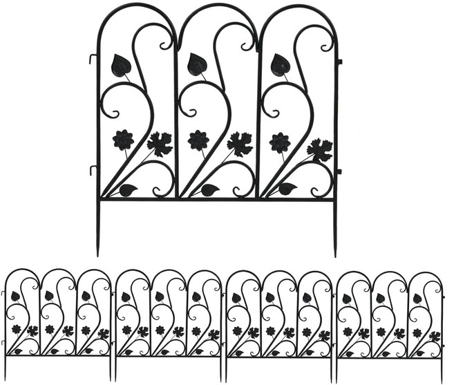 철재 화단울타리 정원 휀스 잔디 마당 주택꾸미기 철제 블랙 5ps