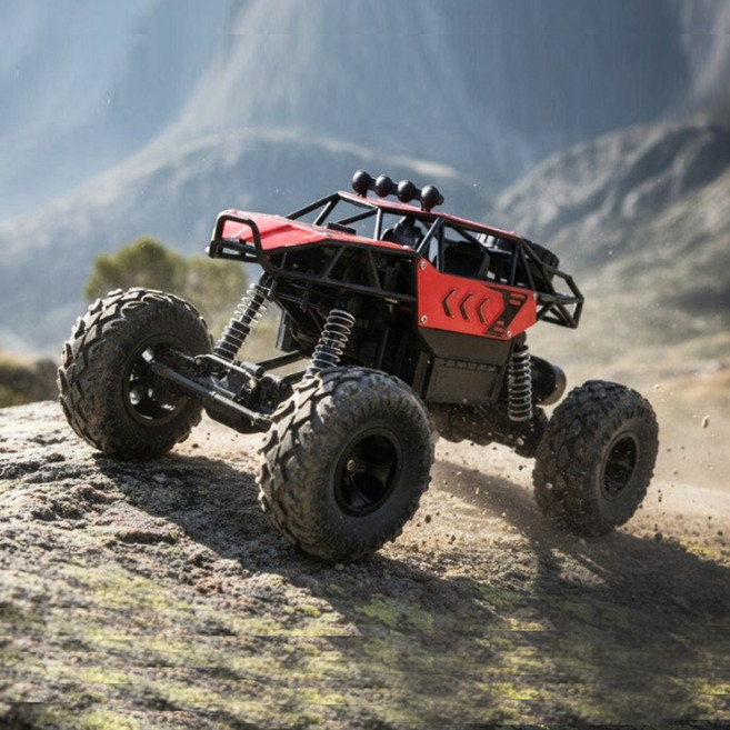 약35분구동 락브레이커 4WD 무선조정자동차 오프로드 RC카, 1개, 락브레이커 레드