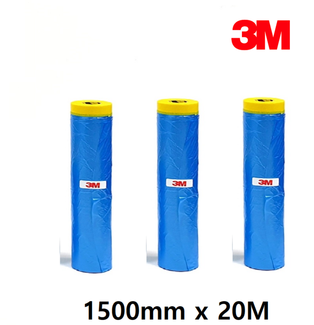3M 커버링테이프 페인트 도색공사 건축용 비닐 보양테이프(파랑) 1500mm 낱개, 3개