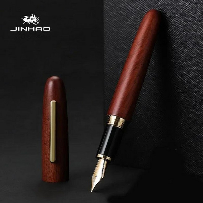 Jinhao 9056 천연 나무 만년필 0.38/0.5/1.0mm 엑스트라 파인 펜촉 럭셔리 우아한 사무실 학교 쓰기 용품, 04 Rosewood, 04 M(0.7mm)