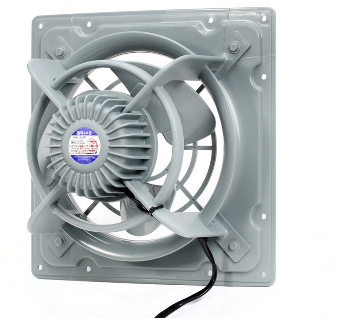 벨마우스팬 DWV-20BP(전원선 연결방법= 전원선에 부착된 스티커 참조 ) 몸체: 내열성 특수PVC재질 크기300x300mm 역회전환풍기, DWV-20BP