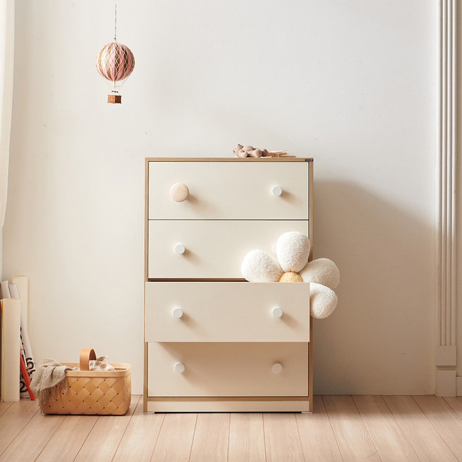 소르니아 카이 아기옷장 베이비장 서랍장, 04. 카이 와이드4단서랍장, 베이지, 1단