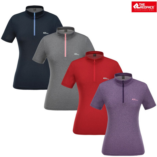 레드페이스 본사 흡습 속건 기능성 소재 스포츠의류 일상복 등산의류 아웃도어 캐주얼 데일리 반팔티셔츠 여성 제타쿨하프우먼짚티셔츠 REWFTSM19057