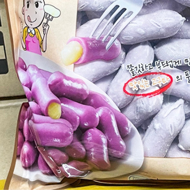 간식용 고구마들어있는쌀떡 1kg 떡볶이용 찰고구마떡사리 1키로, 1개