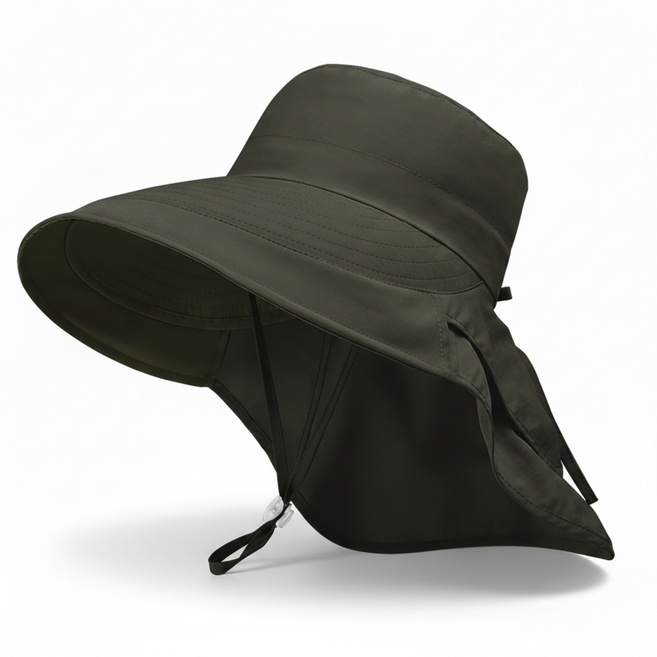 메이리드 여성썬캡 여성 챙넓은모자 자외선차단 햇빛가리개 모자, 카키