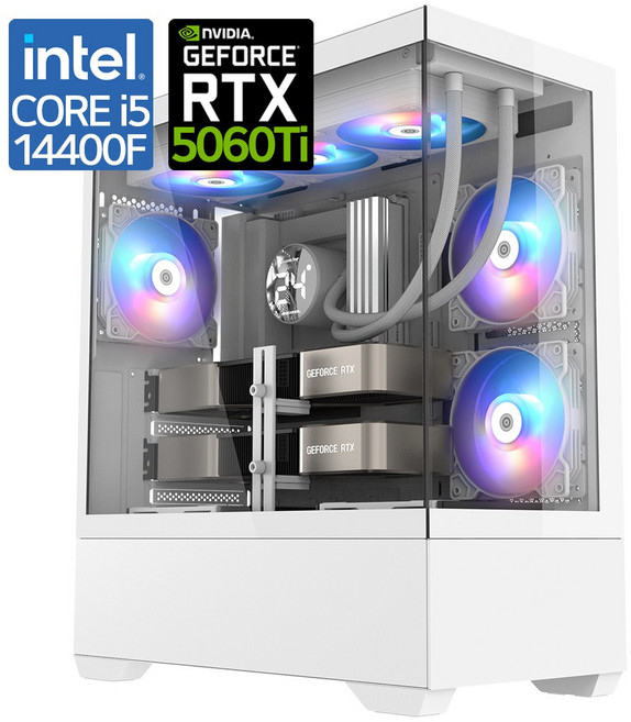 [인텔 i5-14세대 / RTX5060 Ti] 고사양 게이밍 조립 PC 컴퓨터 배틀그라운드 스팀게임 원신, Free DOS, 500GB, 16GB, 지포스 RTX 5060 Ti, 인텔 i5-14400F