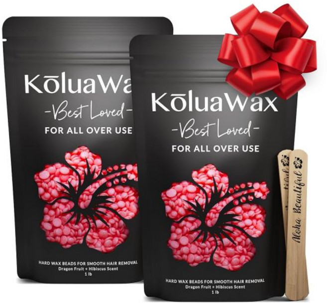 제모용 콜루아왁스 하드 왁스 비드 – 거친 헤어 포뮬러 얼굴 브라질산 겨드랑이 뒷가슴 비키니 왁싱 바다 소금 및 서핑 워머용 리필 1파운드 대형 어플리케이터 스틱 10개, Dragon Fruit and, 2_16 Ounce (Pack of, 1