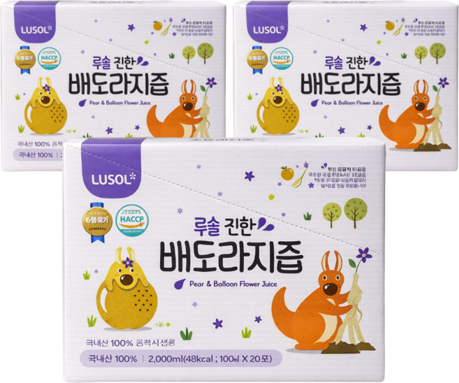 루솔 진한 배도라지즙, 100ml, 60개