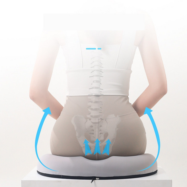 BYOU 다기능 방석 치질방석 허리보호 메모리폼 도넛방석, 진회색