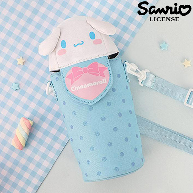 여아 물통파우치 500ml (자석버클) 보냉보온가방 소풍크로스백 3가지디자인, 1개, 시나모롤_SC0554