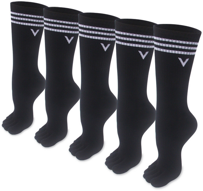 발렌티노크리스티 두껍지 않은 사계절용 삼선 V 스포츠 발가락양말 롱 장목 5켤레 등산 골프 러닝 마라톤 헬스 기능성